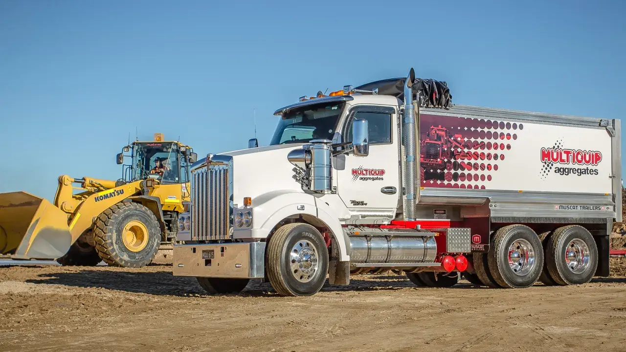 Multiquip truck and loader at the Ardmore Park Quarry